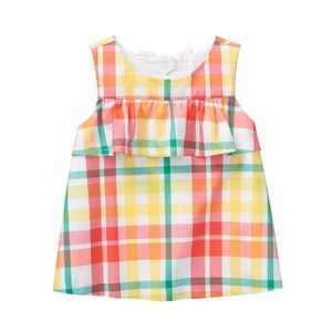 NWT Janie and Jack plaid ruffle top 18-24 mon